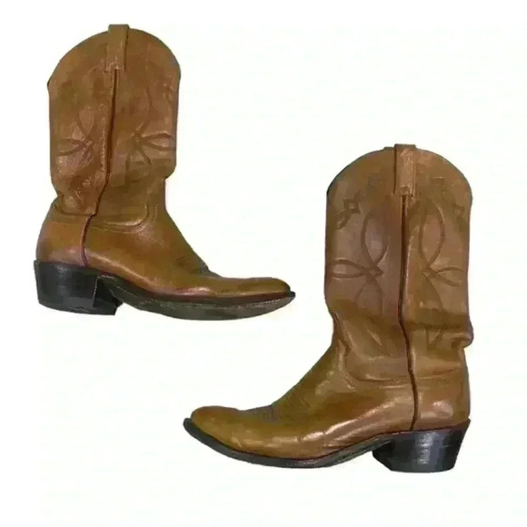 Dan Post Men’s Made in USA‎ Brown Leather Pointed Toe Western Boots Size 8.5 D - Picture 1 of 10